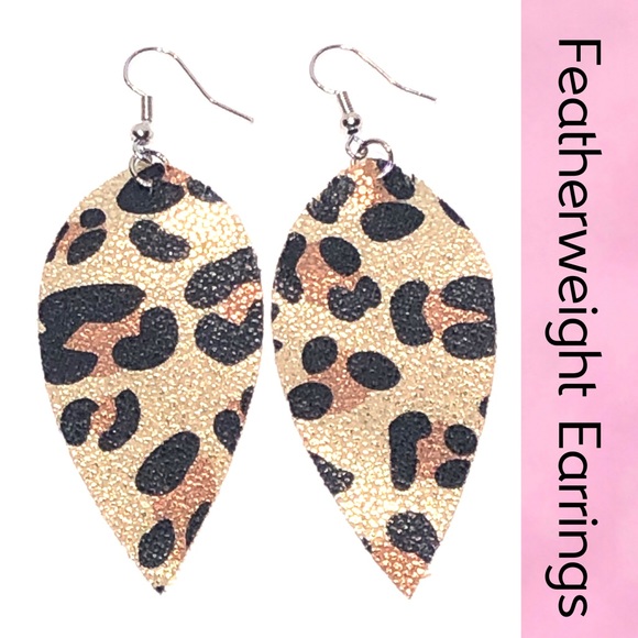 Jewelry - LEOPARD Gold Metallic Featherweight Earrings